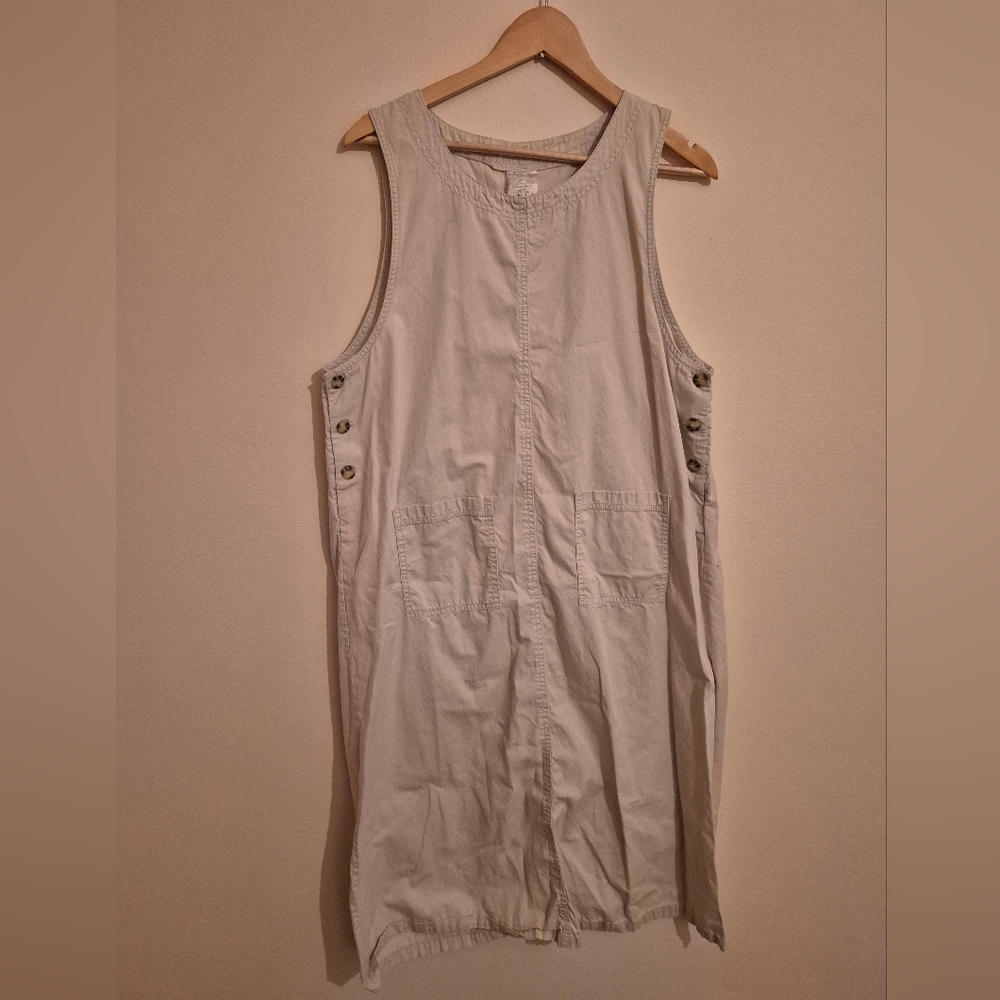 Vintage Cotton Jumper Overall Dress Medium